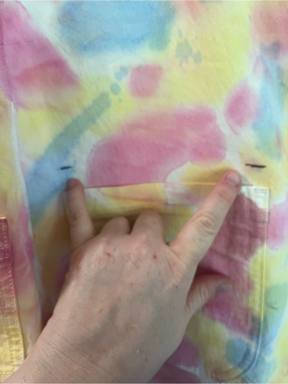 Duluth Trading Co Tie-Dye Shortalls *flawed* - Picture 6 of 8